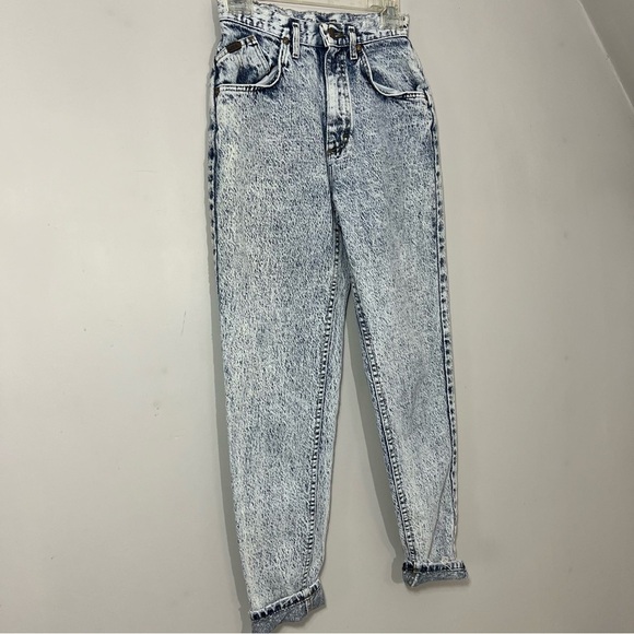Vintage 1980s USA Acid Wash Frosted High Waist Tapered Leg Mom Jeans sz 26x 31 - Picture 12 of 12